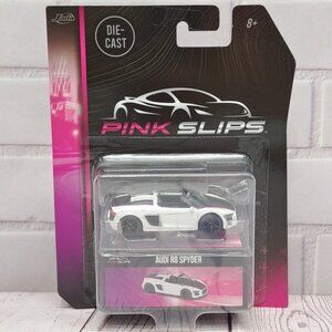 Jada Toys Pink Slips Audi R8 Spyder‎ White Black Diecast 1:64, Limited Ed 2023